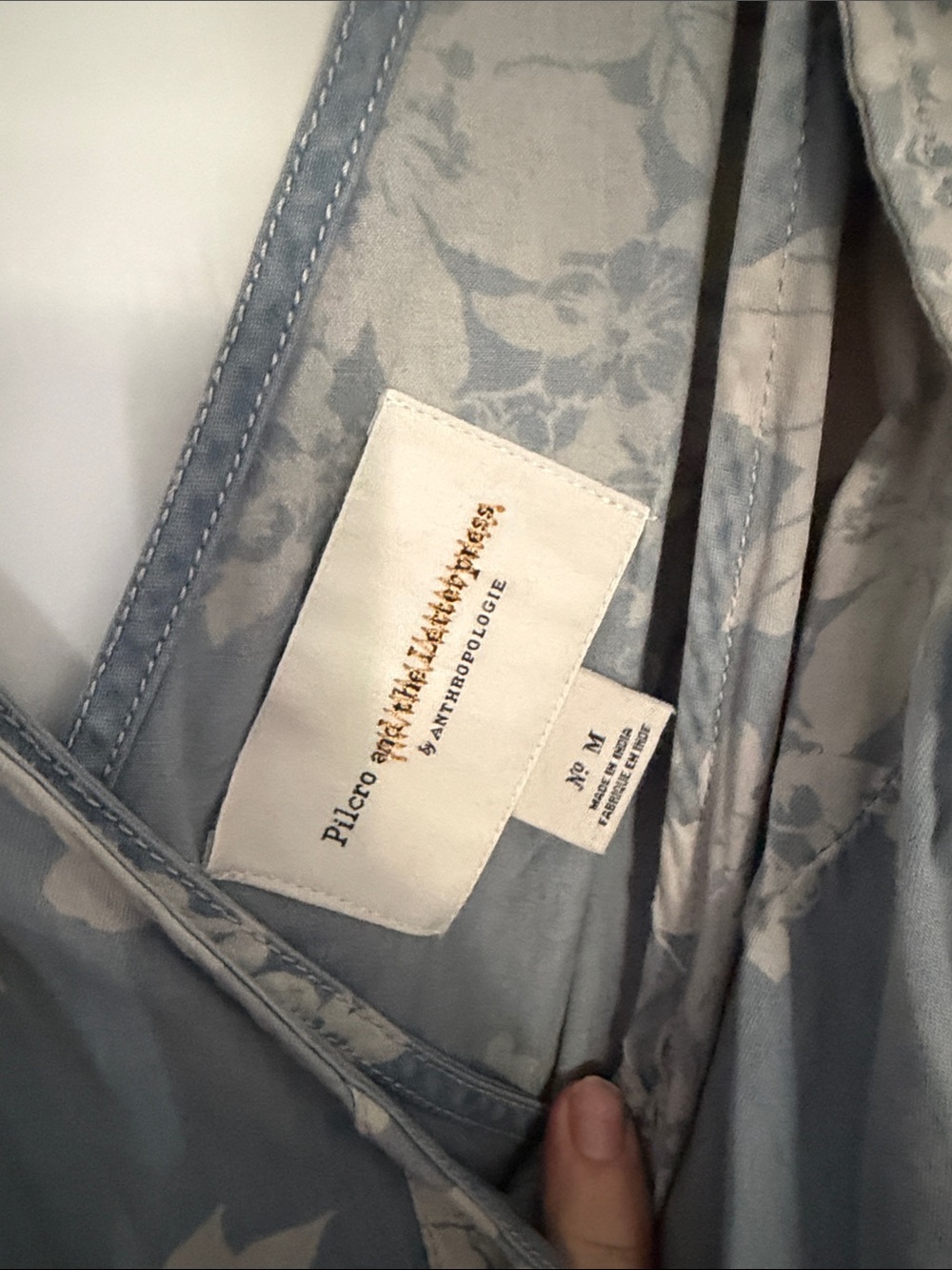 Pilcro and the Letterpress Blue Floral Button-Front Jumpsuit - Picture 2 of 3